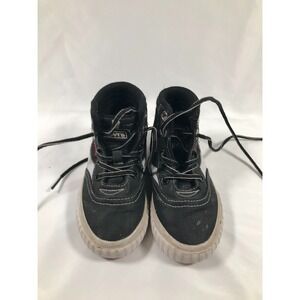 Levis Black And White Kids Lace-Up High Top Sneakers Shoes Size Us 7 EU 23 UK 6